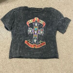 Guns N’ Roses acid wash crop band t shirt M